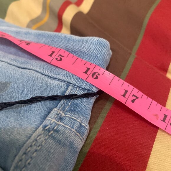 7 For All Man Kind Blair Kimmie Straight 32x34 Light Wash Blue Cottagecore - Picture 10 of 14